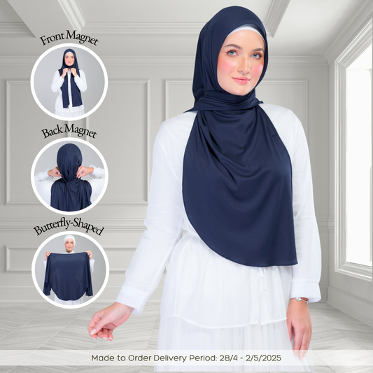 [As-Is] Instant Tag n' Go Butterfly | Ribbed Jersey in Deep Blue