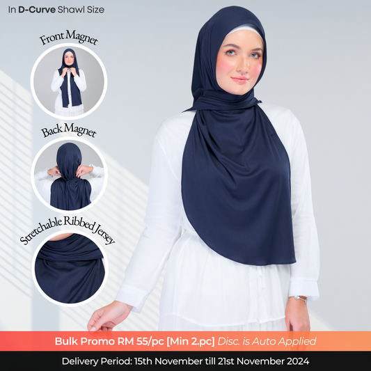 Instant Tag n' Go Shawl | Ribbed Jersey in Deep Blue