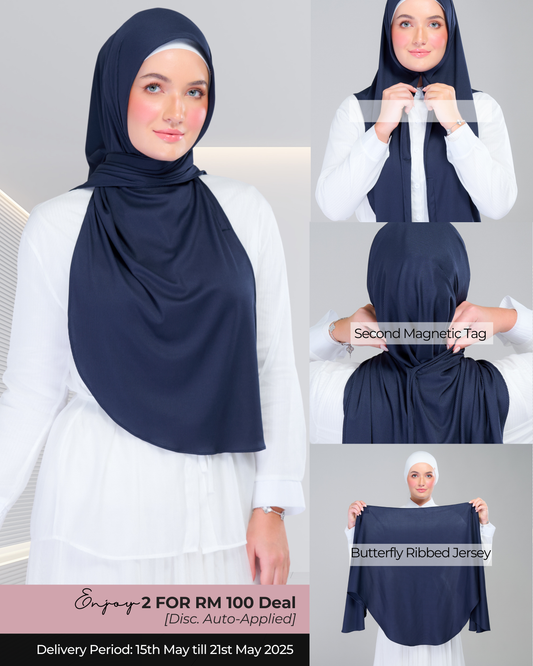 Instant Tag n' Go Butterfly | Ribbed Jersey in Deep Blue