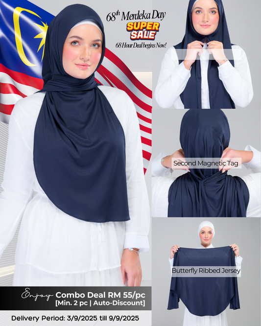 Instant Tag n' Go Butterfly | Ribbed Jersey in Deep Blue