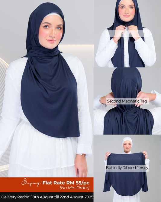 Instant Tag n' Go Butterfly | Ribbed Jersey in Deep Blue