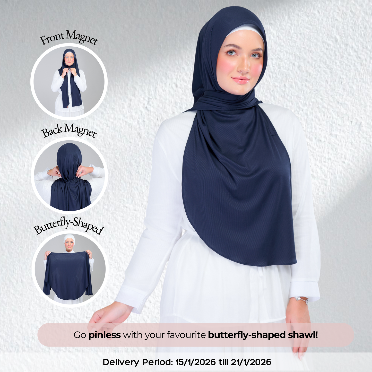 Instant Tag n' Go Butterfly | Ribbed Jersey in Deep Blue