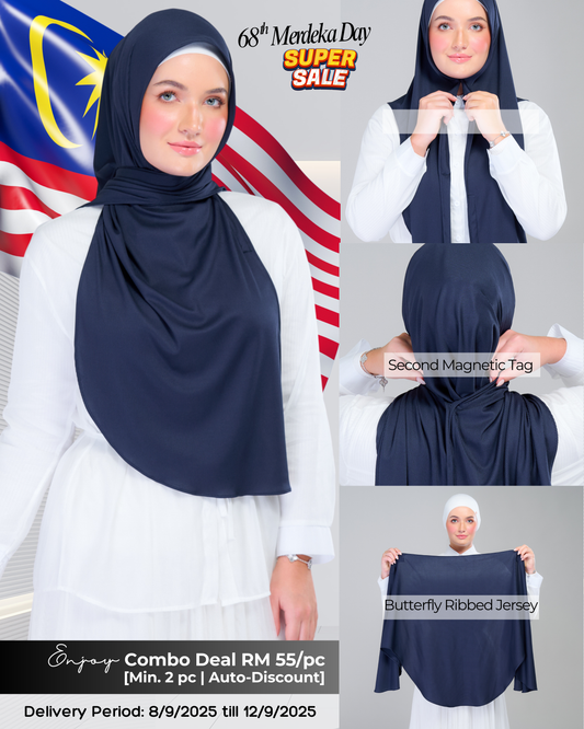 Instant Tag n' Go Butterfly | Ribbed Jersey in Deep Blue