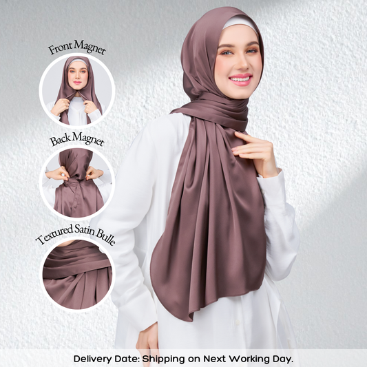 Instant Tag n' Go Shawl | Satin Bulle in Deep Brown
