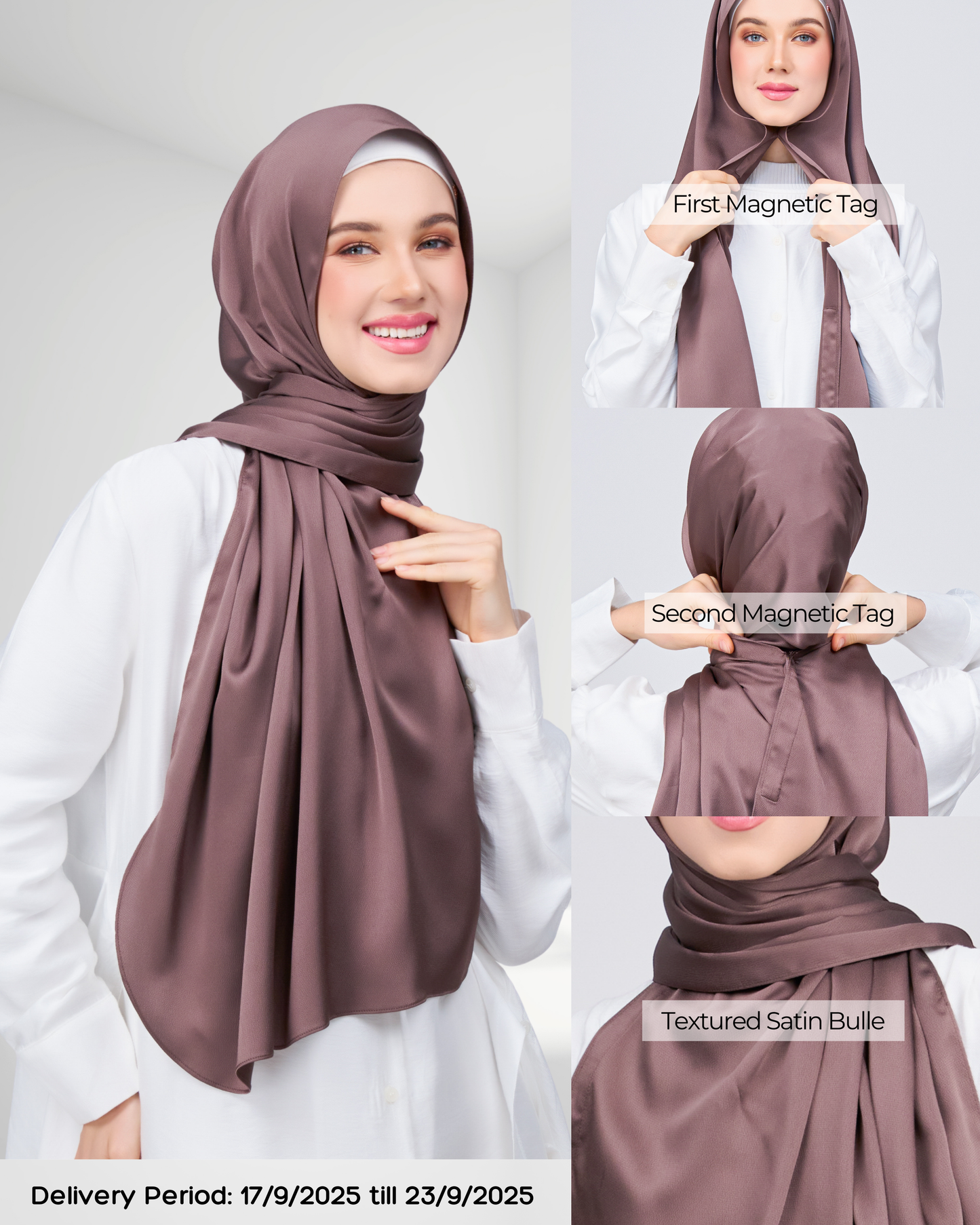 Instant Tag n' Go Shawl | Satin Bulle in Deep Brown