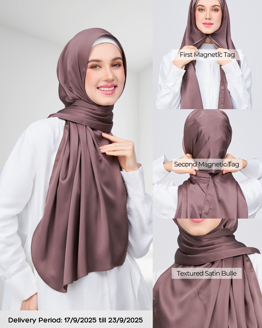 Instant Tag n' Go Shawl | Satin Bulle in Deep Brown