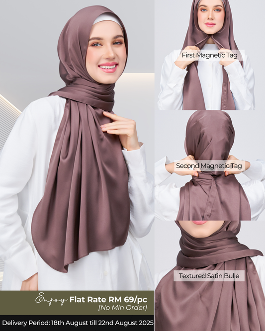 Instant Tag n' Go Shawl | Satin Bulle in Deep Brown
