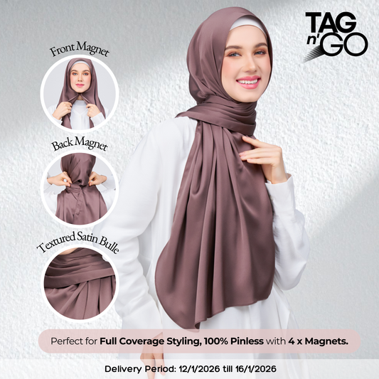 Instant Tag n' Go Shawl | Satin Bulle in Deep Brown