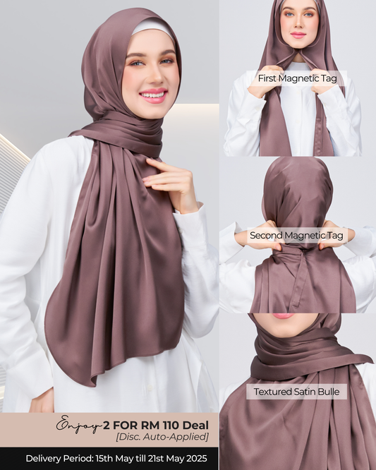 Instant Tag n' Go Shawl | Satin Bulle in Deep Brown