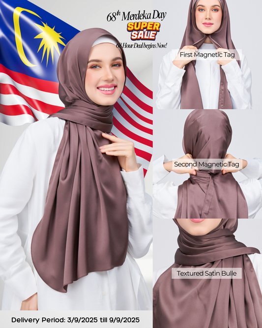 Instant Tag n' Go Shawl | Satin Bulle in Deep Brown