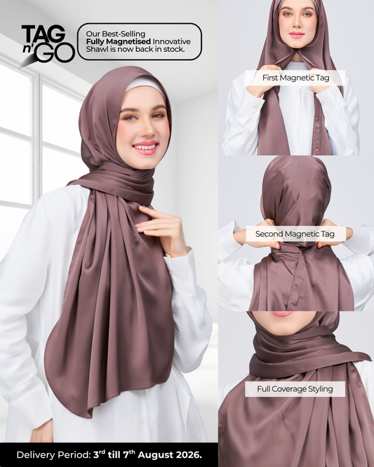 Instant Tag n' Go Shawl | Satin Bulle in Deep Brown