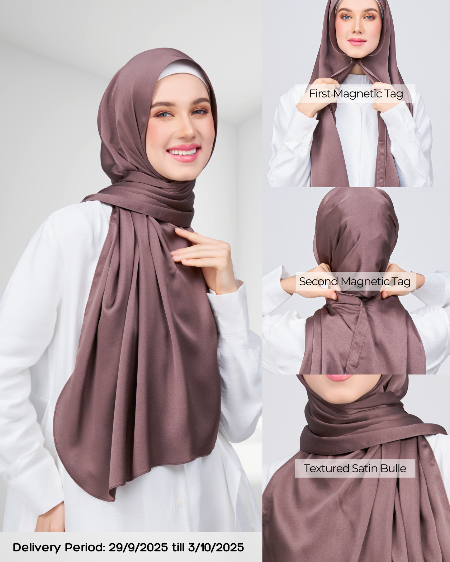 Instant Tag n' Go Shawl | Satin Bulle in Deep Brown