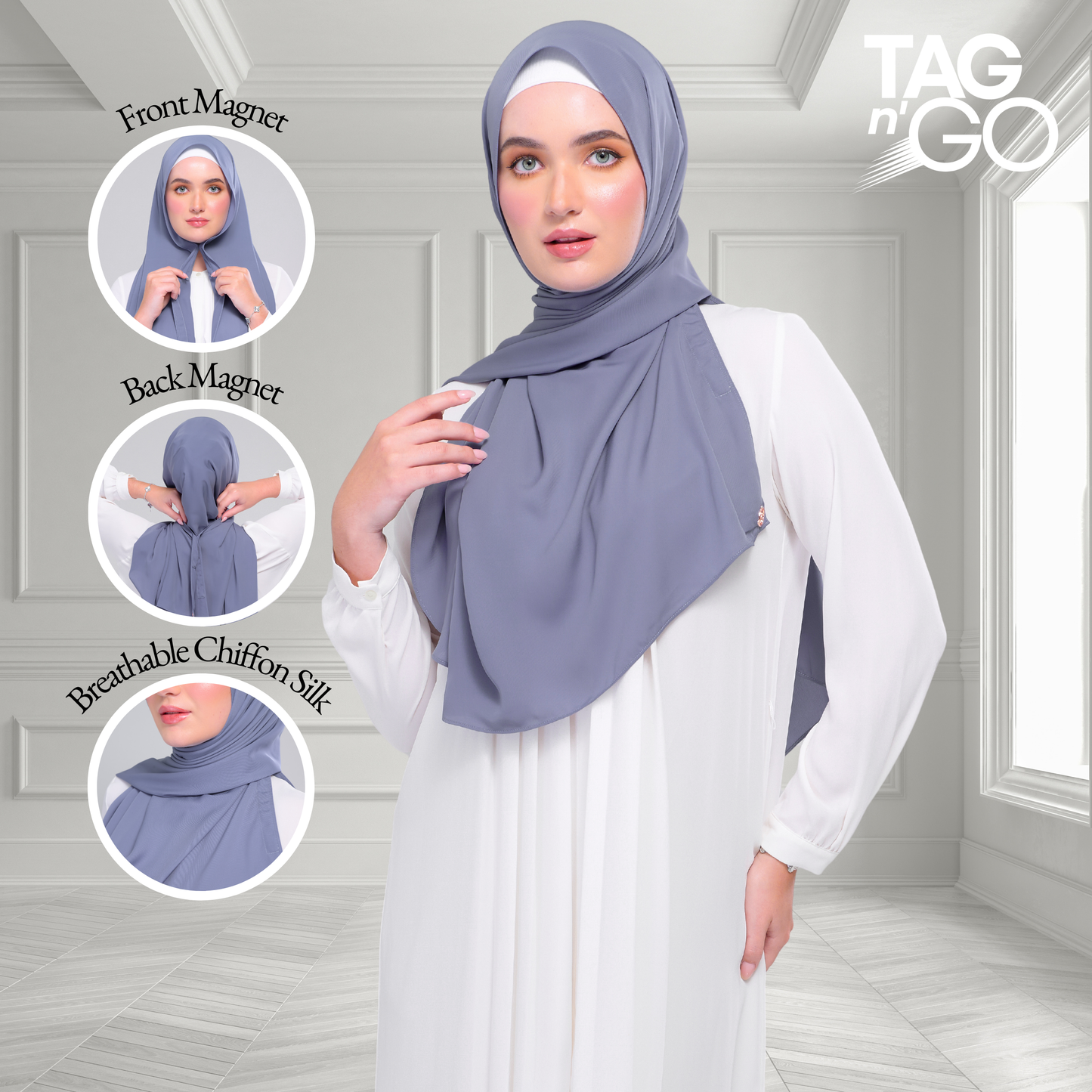 [As-Is] Instant Tag n' Go Shawl l Chiffon Silk in Deep Capri