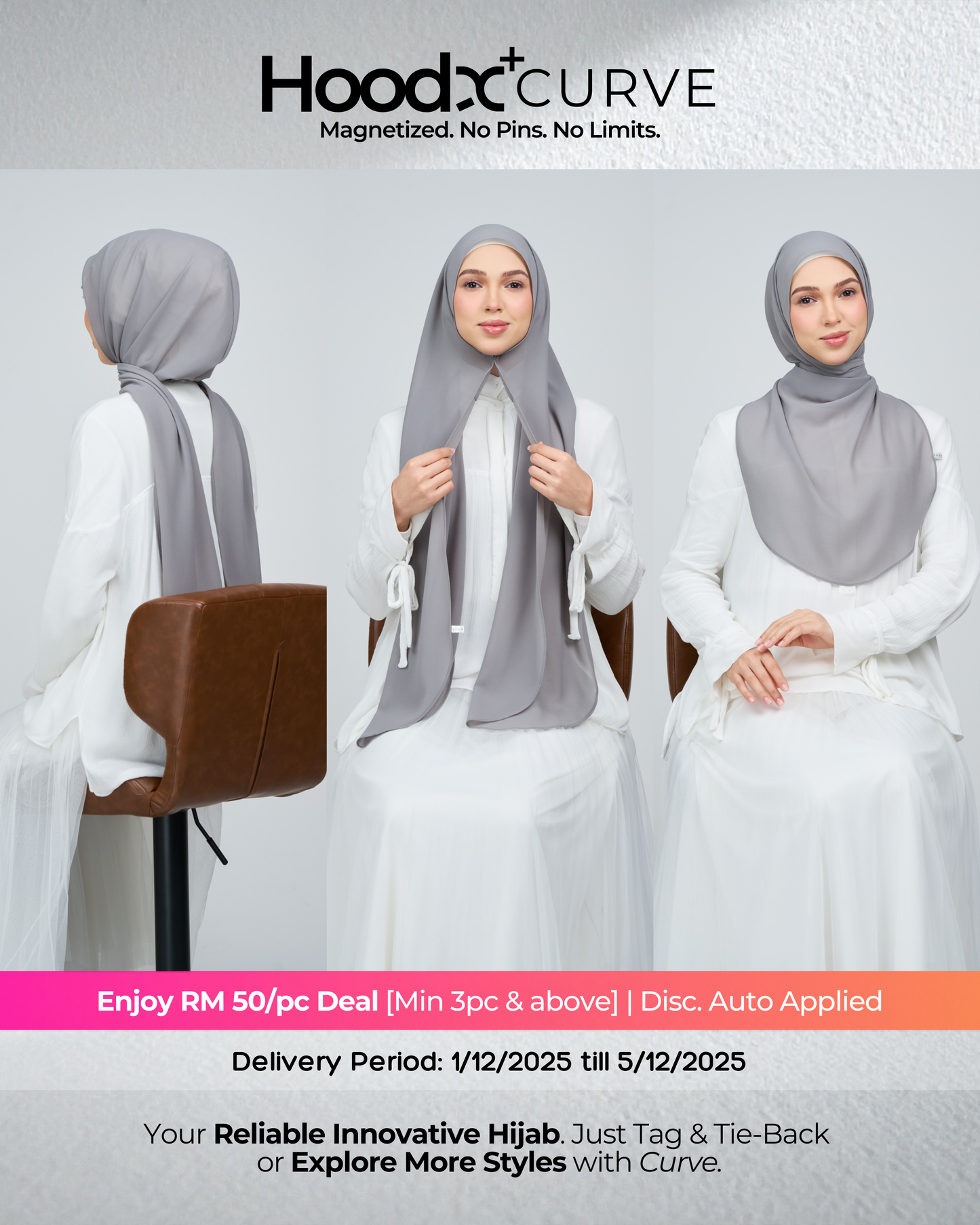 HoodX⁺Plus Curve in Deep Grey