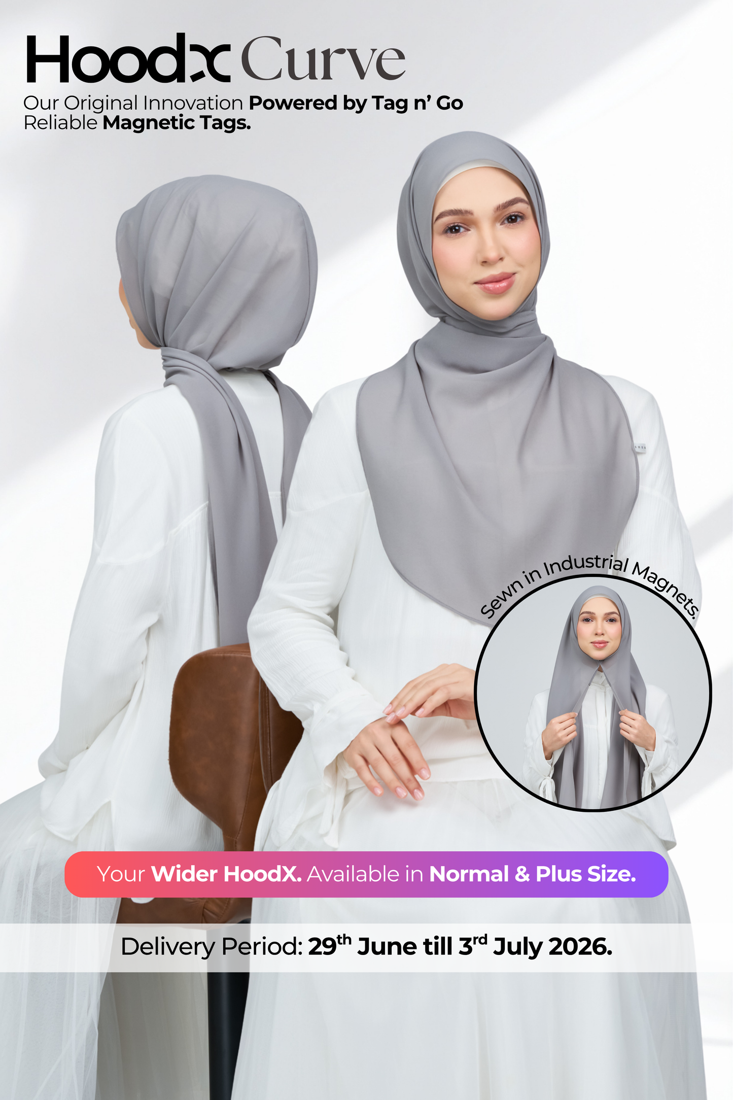 HoodX Curve in Deep Grey