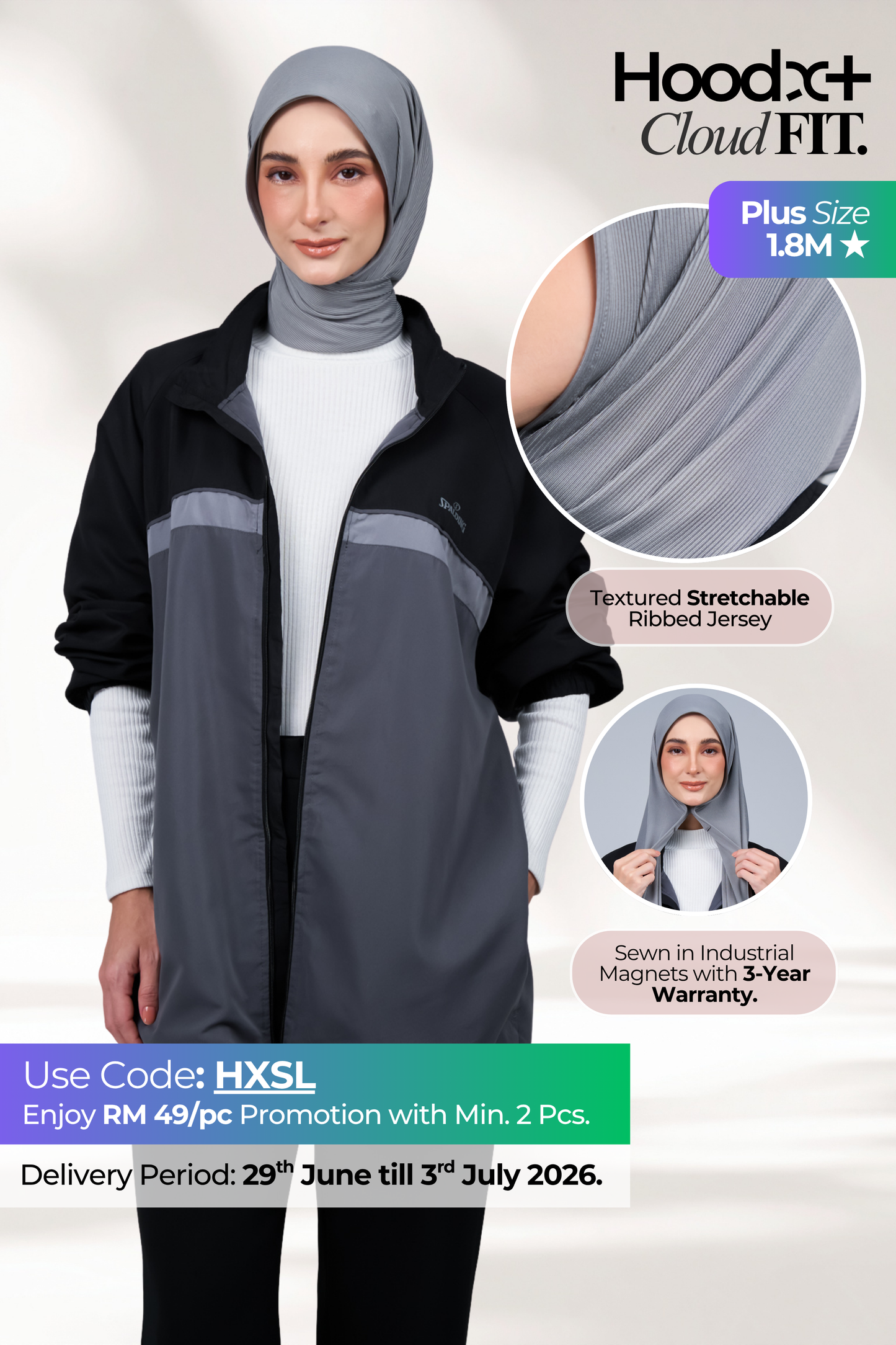 HoodX+ CloudFit in Deep Grey