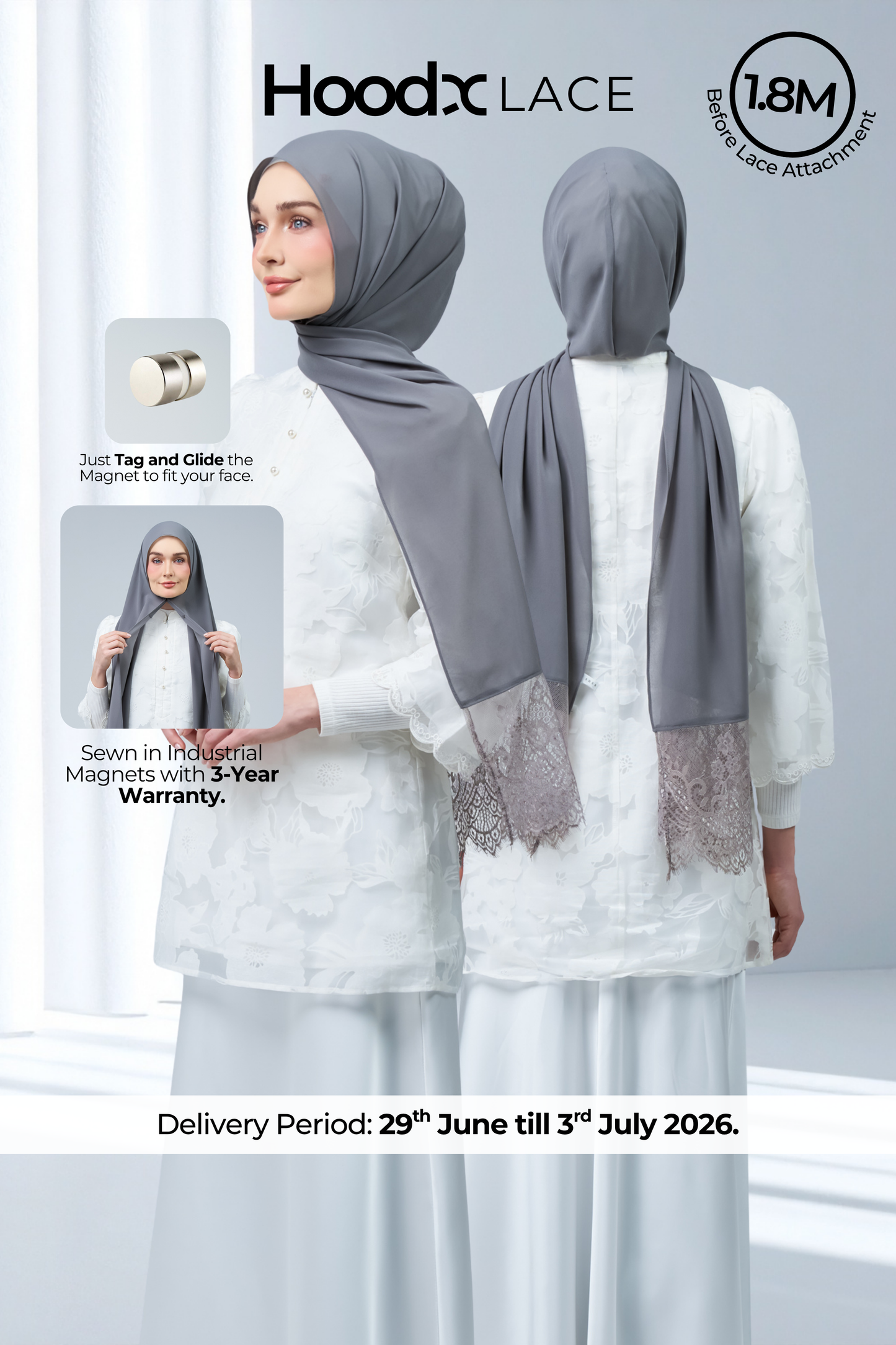 HoodX Lace in Deep Grey