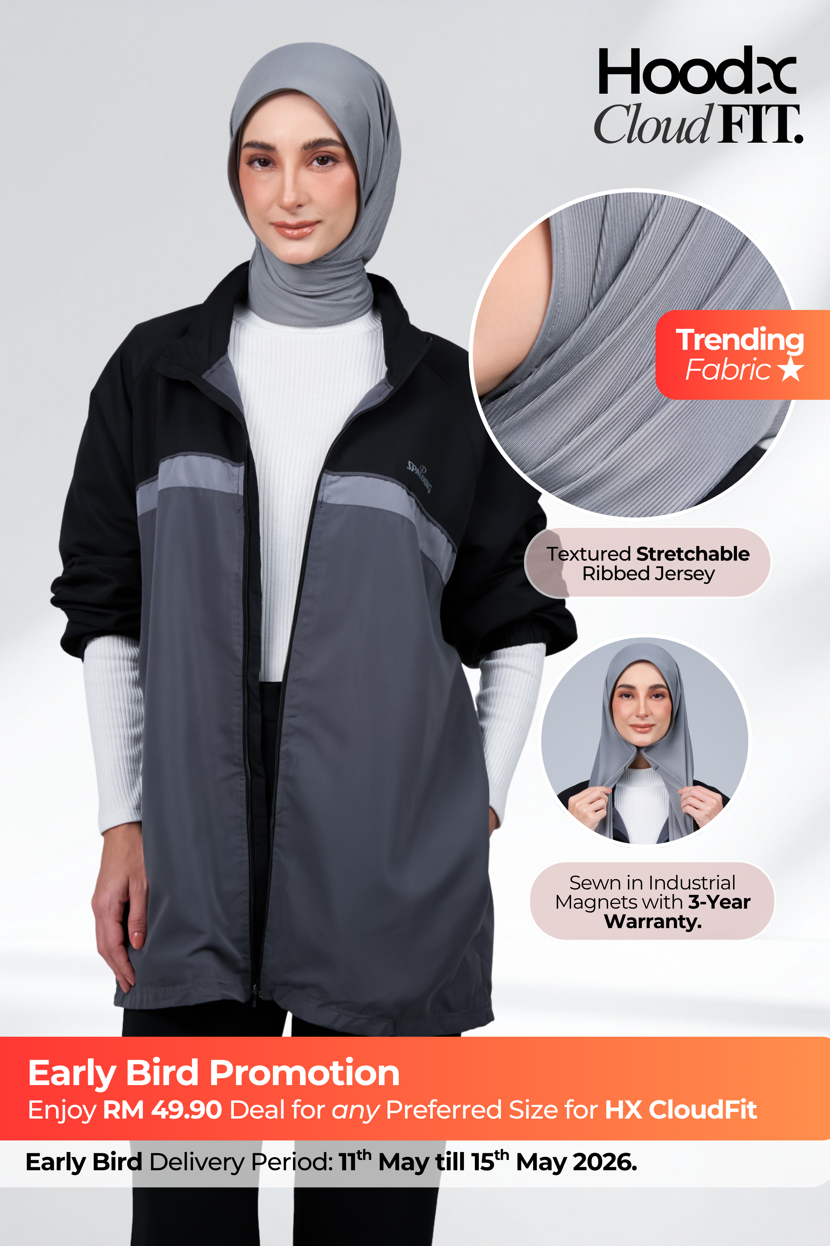 HoodX CloudFit in Deep Grey