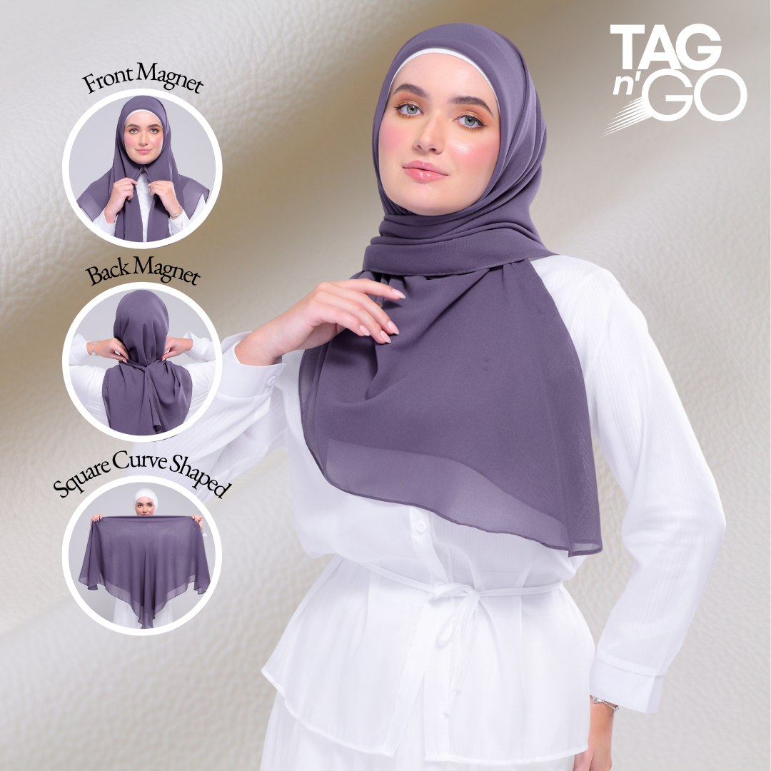 Instant Square Tag & Go l Cotton Voile in Deep Heather