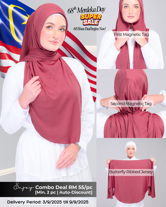 Instant Tag n' Go Butterfly | Ribbed Jersey in  Deep Raspberry