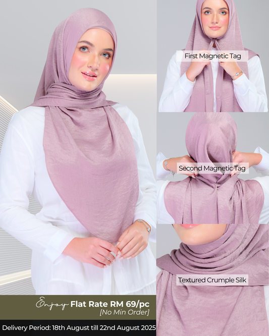 Instant Tag n' Go Shawl | Textured Silk in Deep Rose