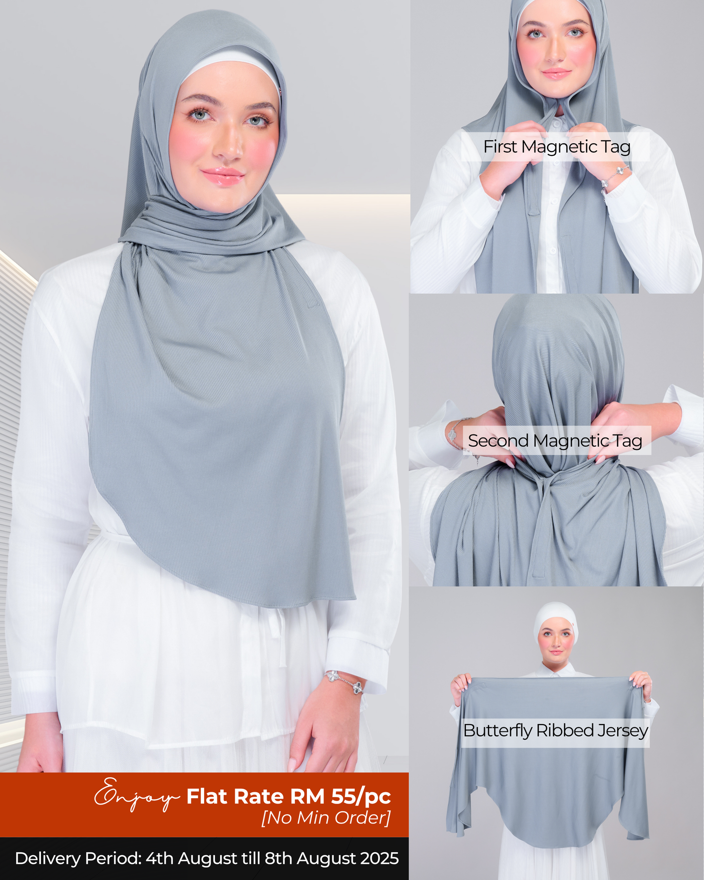 Instant Tag n' Go Butterfly | Ribbed Jersey in  Denim Blue