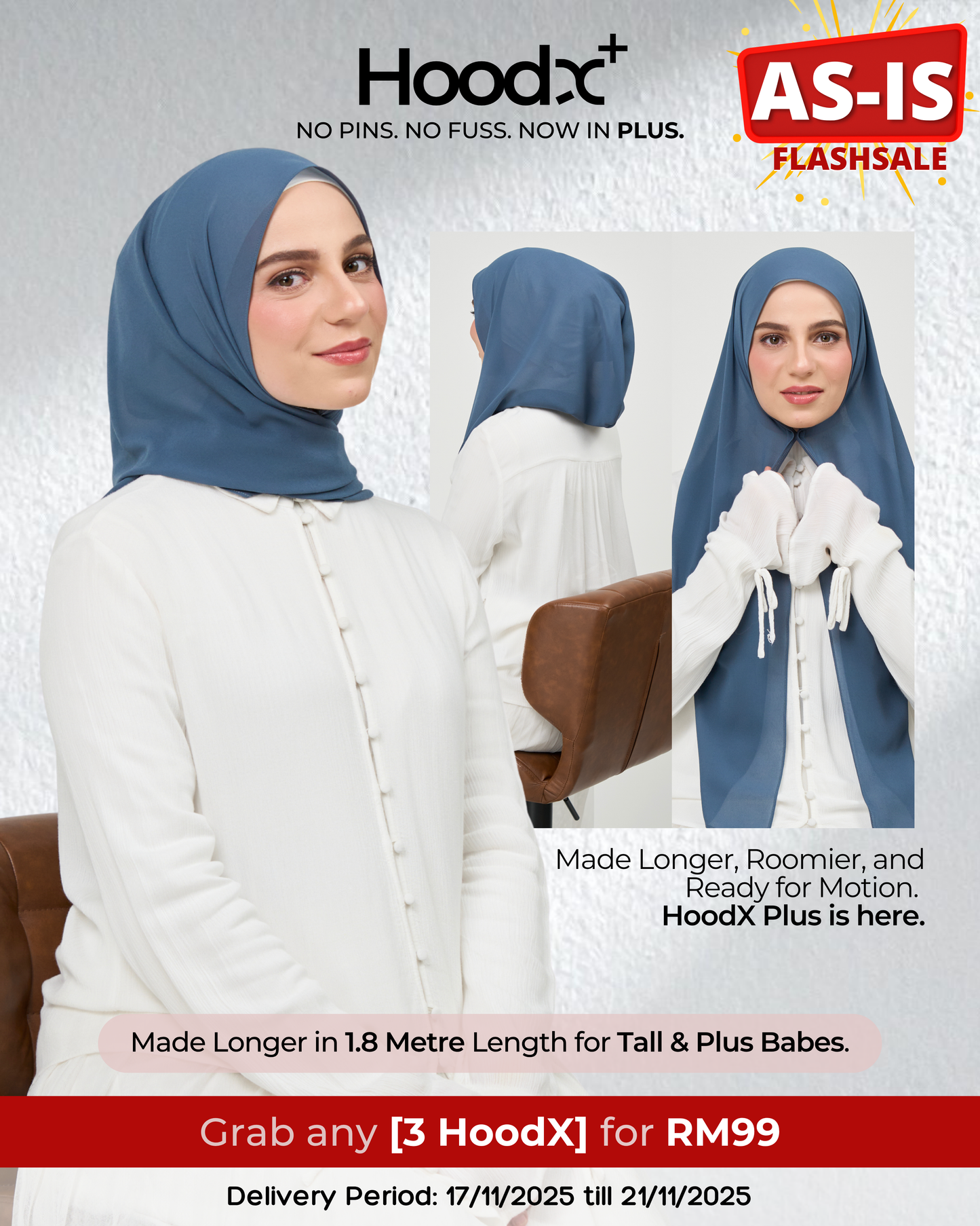 [As-Is] HoodX⁺Plus in Denim Blue