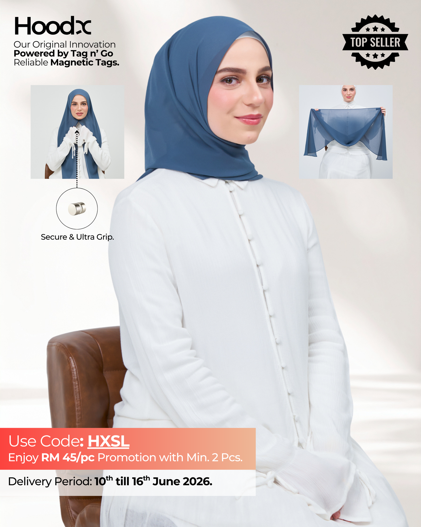 HoodX in Denim Blue