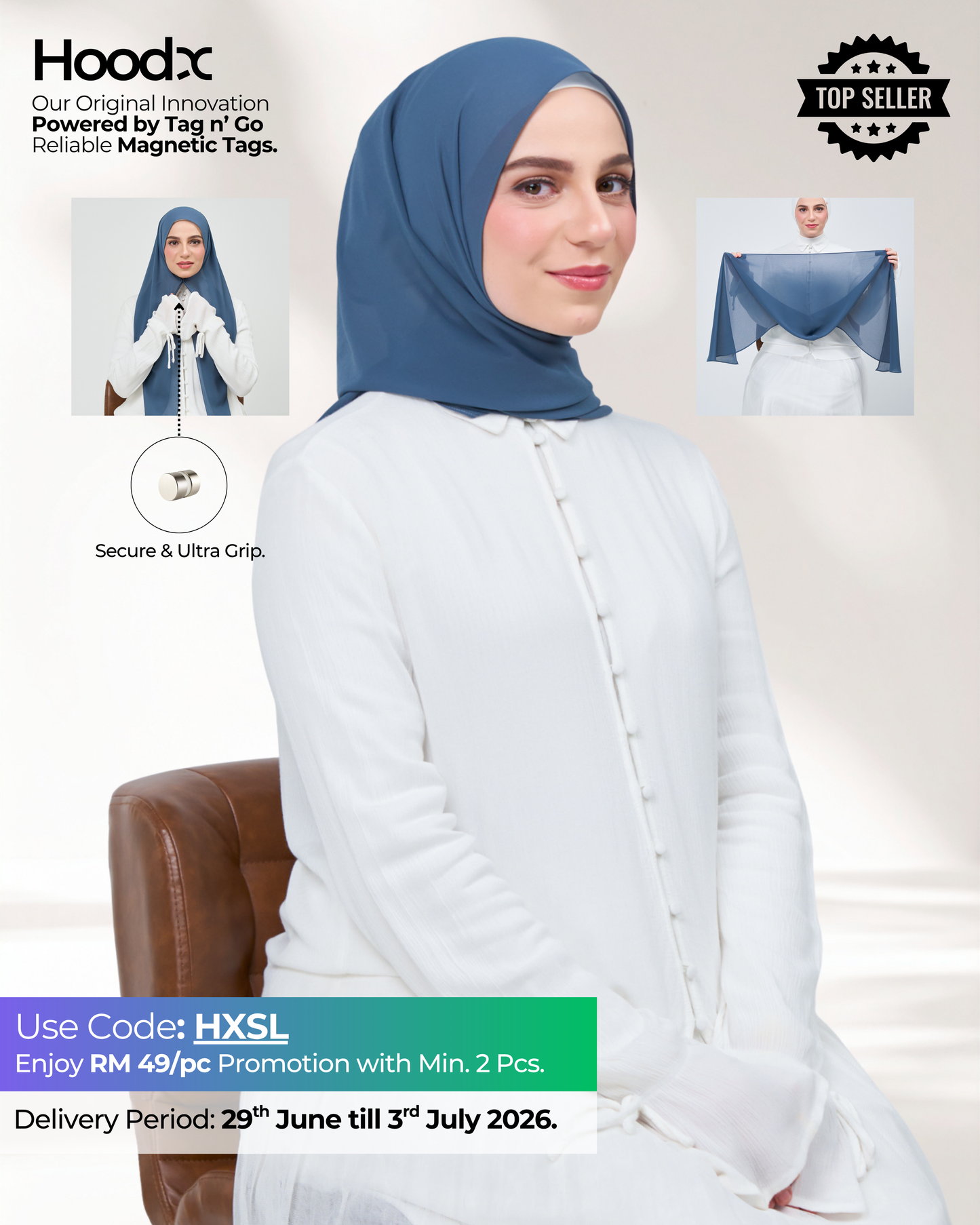 HoodX in Denim Blue