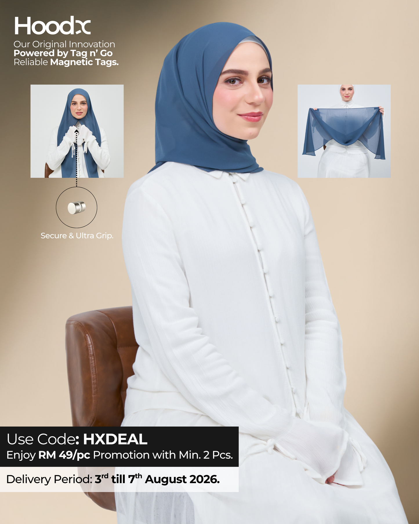 HoodX in Denim Blue