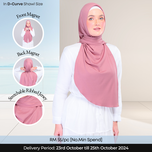 Instant Tag n' Go Shawl | Ribbed Jersey in Dusty Berry