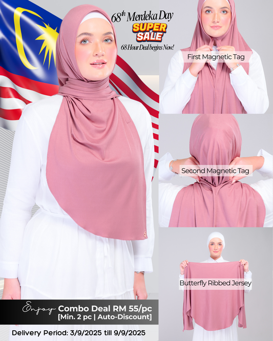 Instant Tag n' Go Butterfly | Ribbed Jersey in Dusty Berry