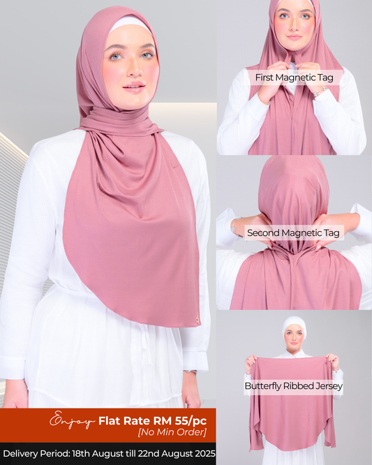 Instant Tag n' Go Butterfly | Ribbed Jersey in Dusty Berry