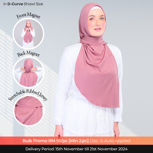 Instant Tag n' Go Shawl | Ribbed Jersey in Dusty Berry