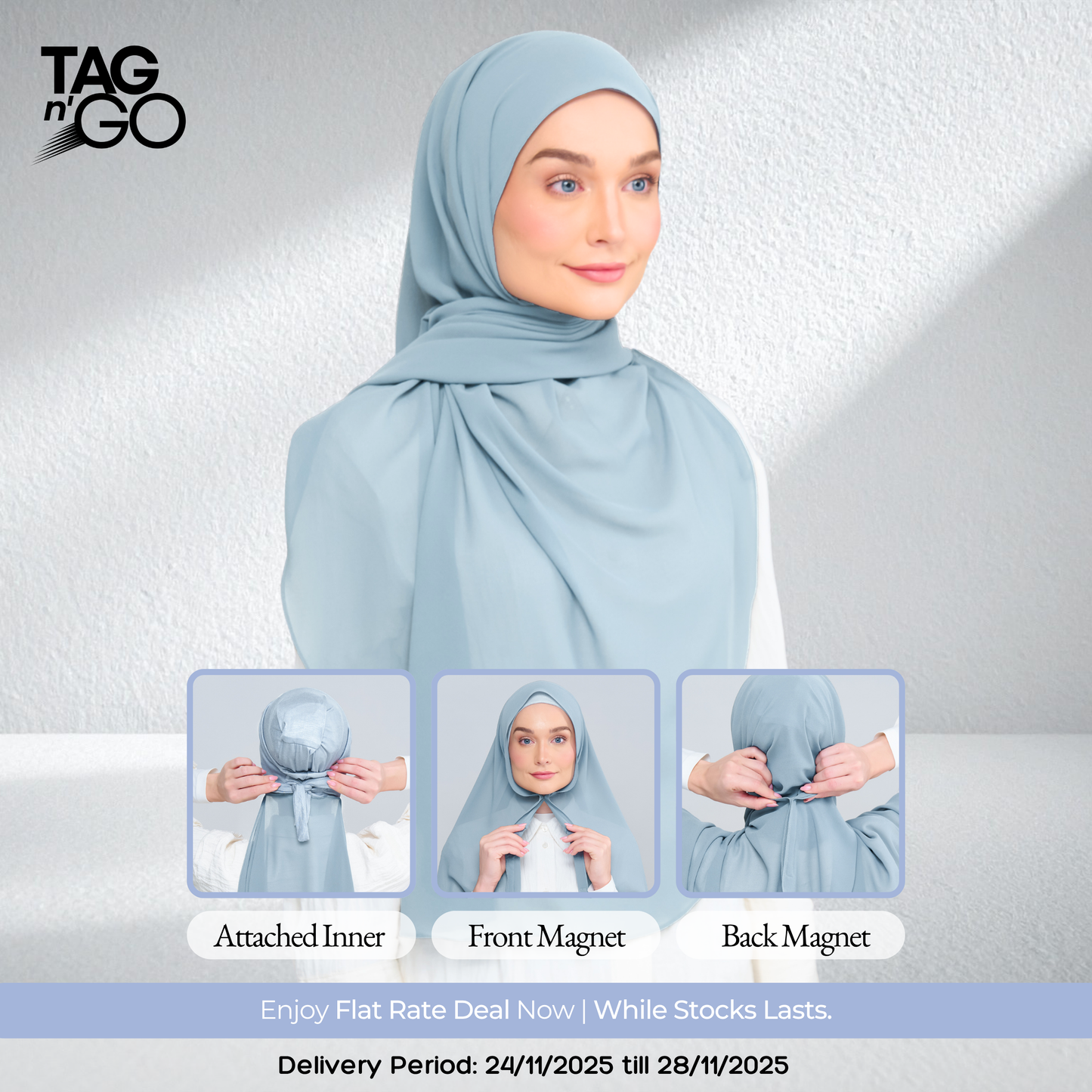 3IN1 Instant Faith Tag n' Go in Dusty Blue