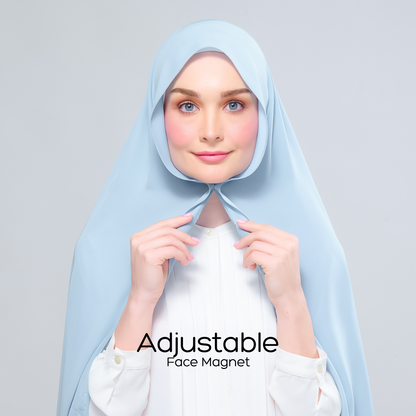 [As-Is] Instant Tag n' Go Shawl l Chiffon Silk in Dusty Blue