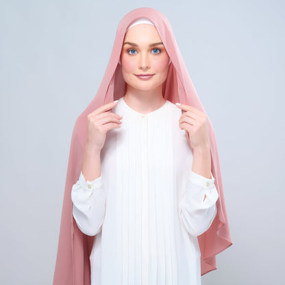 [As-Is] Instant Tag n' Go Shawl l Chiffon Silk in Dusty Pink