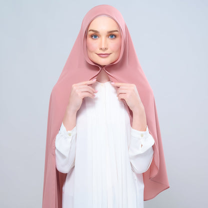 [As-Is] Instant Tag n' Go Shawl l Chiffon Silk in Dusty Pink