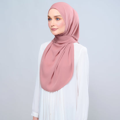 [As-Is] Instant Tag n' Go Shawl l Chiffon Silk in Dusty Pink