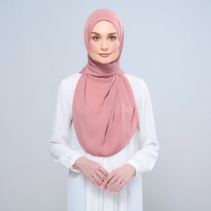 [As-Is] Instant Tag n' Go Shawl l Chiffon Silk in Dusty Pink