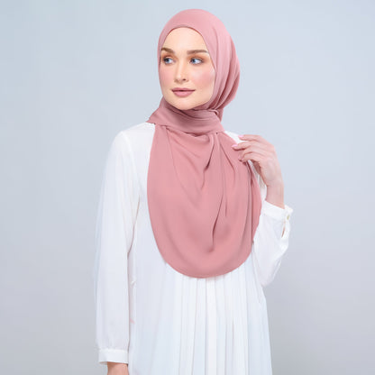 [As-Is] Instant Tag n' Go Shawl l Chiffon Silk in Dusty Pink