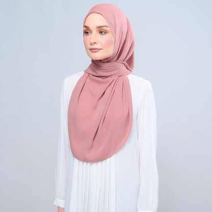 [As-Is] Instant Tag n' Go Shawl l Chiffon Silk in Dusty Pink