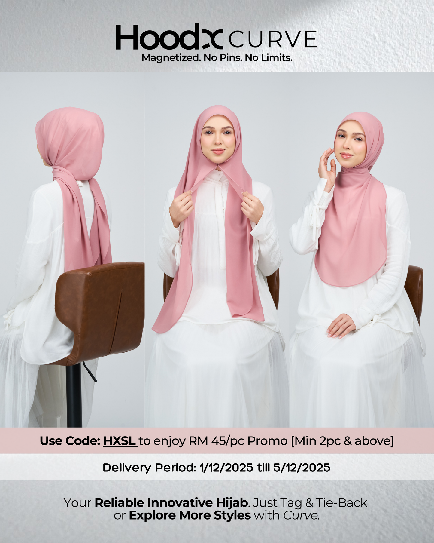 HoodX Curve in Dusty Pink