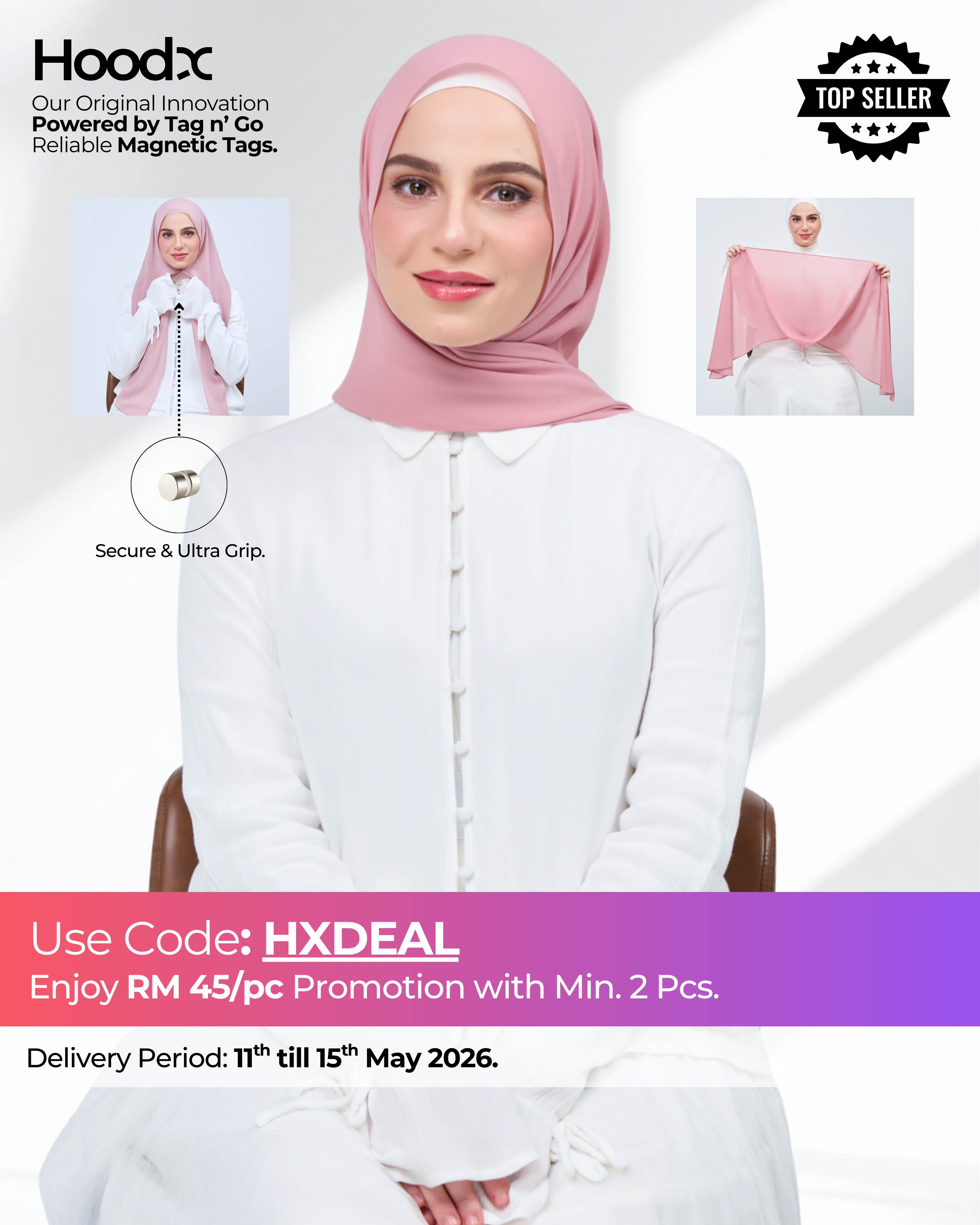 HoodX in Dusty Pink