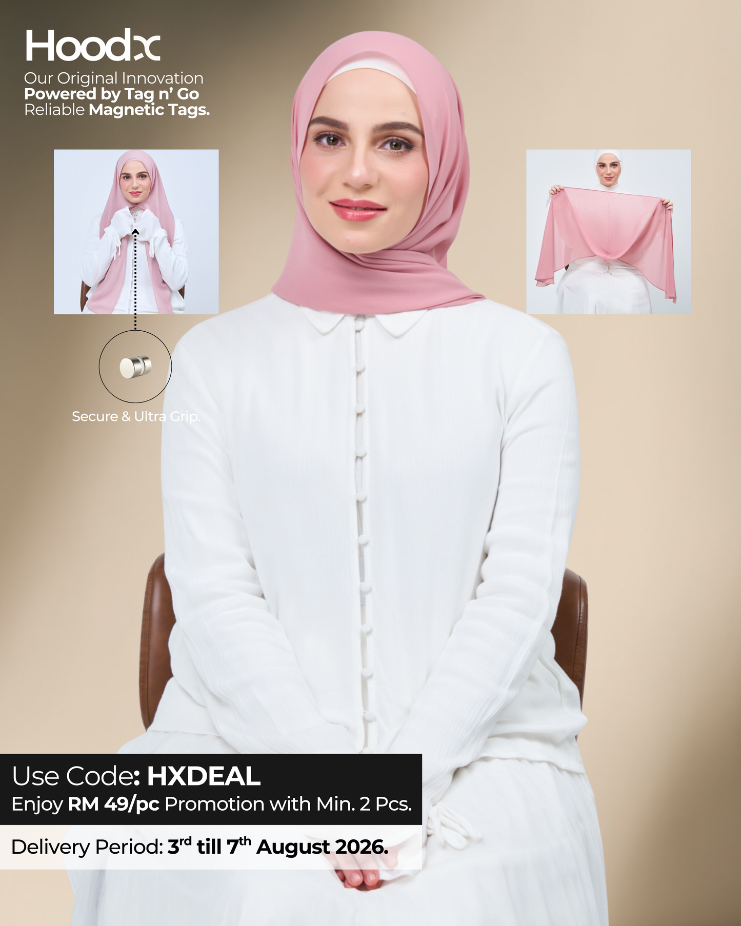 HoodX in Dusty Pink