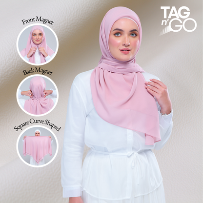 Instant Square Tag & Go l Cotton Voile in Dusty Pink