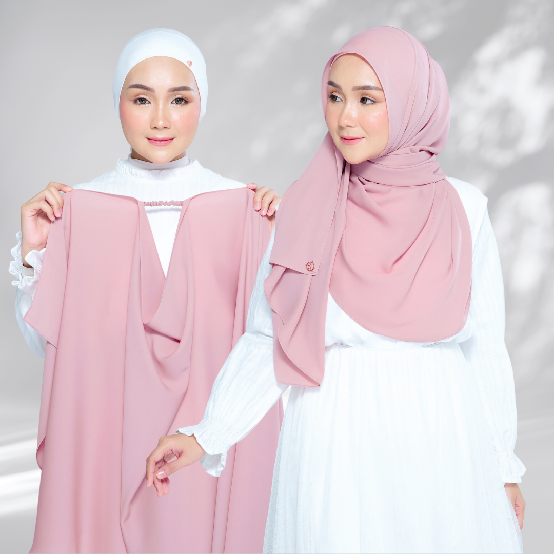 Semi-Instant Sarongje | Chiffon Silk in Dusty Pink