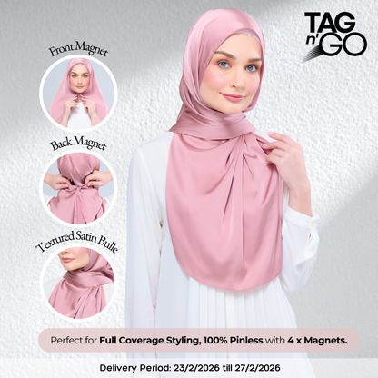 [As-Is] Instant Tag n' Go Shawl | Satin Bulle in Dusty Pink