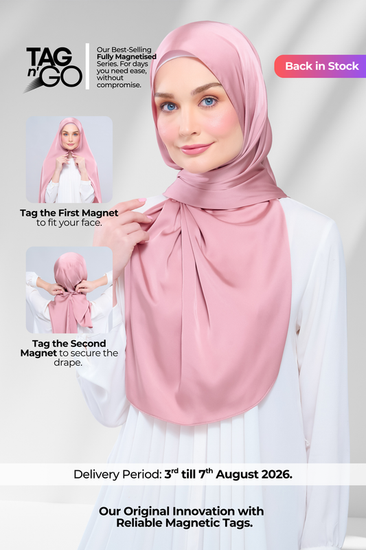 Instant Tag n' Go Shawl | Satin Silk in Dusty Pink