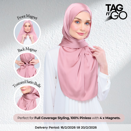 Instant Tag n' Go Shawl | Satin Bulle in Dusty Pink